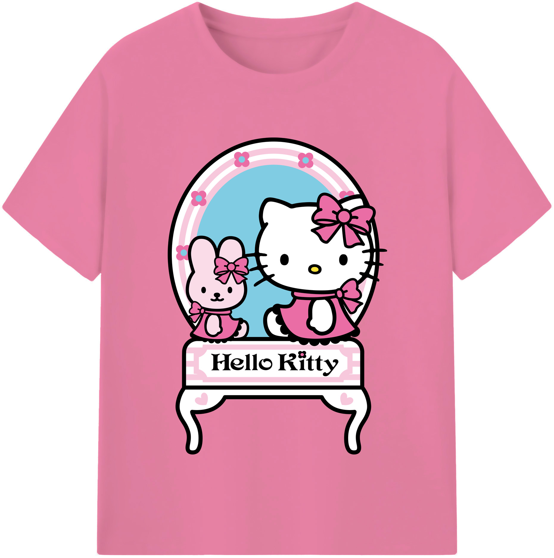 （画像用） Hello Kitty ハローキティ 綿100％半袖Tシャツ（フロントプリント）